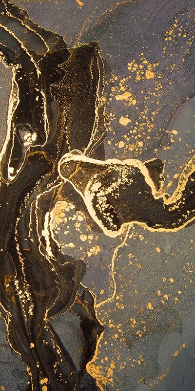 Golden Abstract Marble Wallpaper - Wall Decals