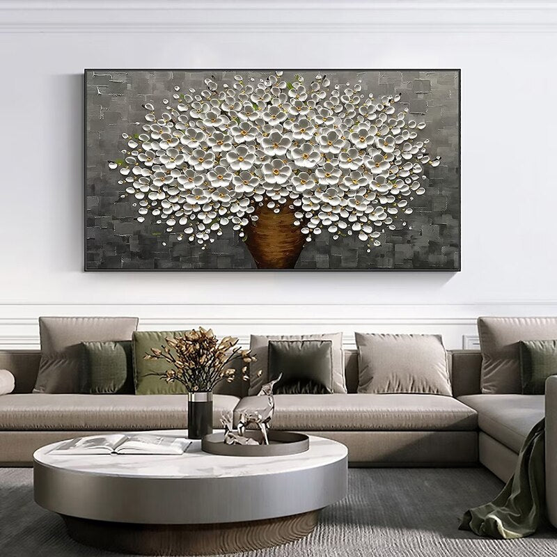 abstract blue brown darkblue dining_room entryway flower flowers gold golden gray grey hallway living_room office red tree trees white wide_format Wall Art