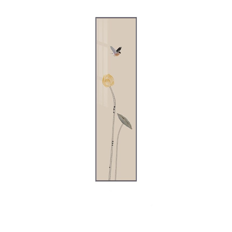 bedroom beige bird birds butterflies butterfly chinese cream dining_room entryway flower flowers green illustrative living_room minimalist minimalistic nature office pink slim_format spring violet white yellow Wall Art