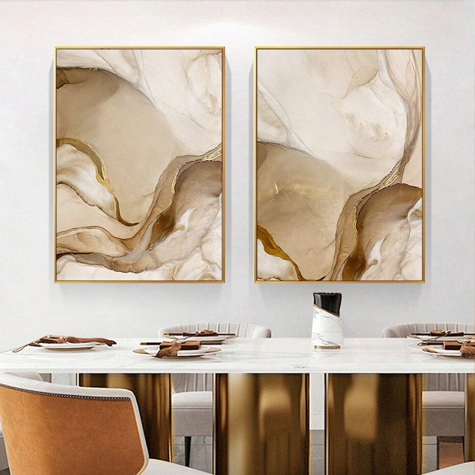 abstract bedroom beige brown cream dining_room elegant entryway gold living_room luxury marble modern office rectangle white yellow Wall Art