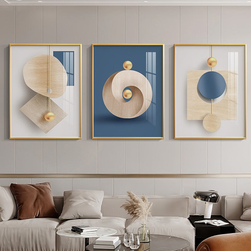 abstract bathroom bedroom beige blue contemporary cream darkblue dining_room entryway geometric gold golden living_room luxury new_arrivals office rectangle white Wall Art