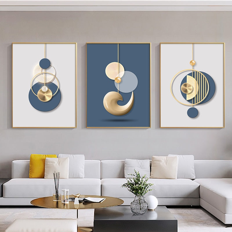 abstract bedroom beige blue contemporary cream darkblue dining_room geometric gold golden gray grey lightblue living_room luxurious luxury minimalist minimalistic modern office rectangle rectangles white Wall Art