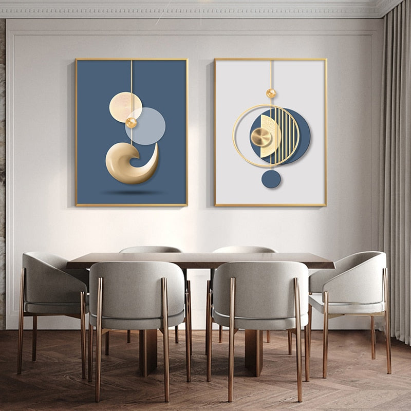 abstract bedroom beige blue contemporary cream darkblue dining_room geometric gold golden gray grey lightblue living_room luxurious luxury minimalist minimalistic modern office rectangle rectangles white Wall Art