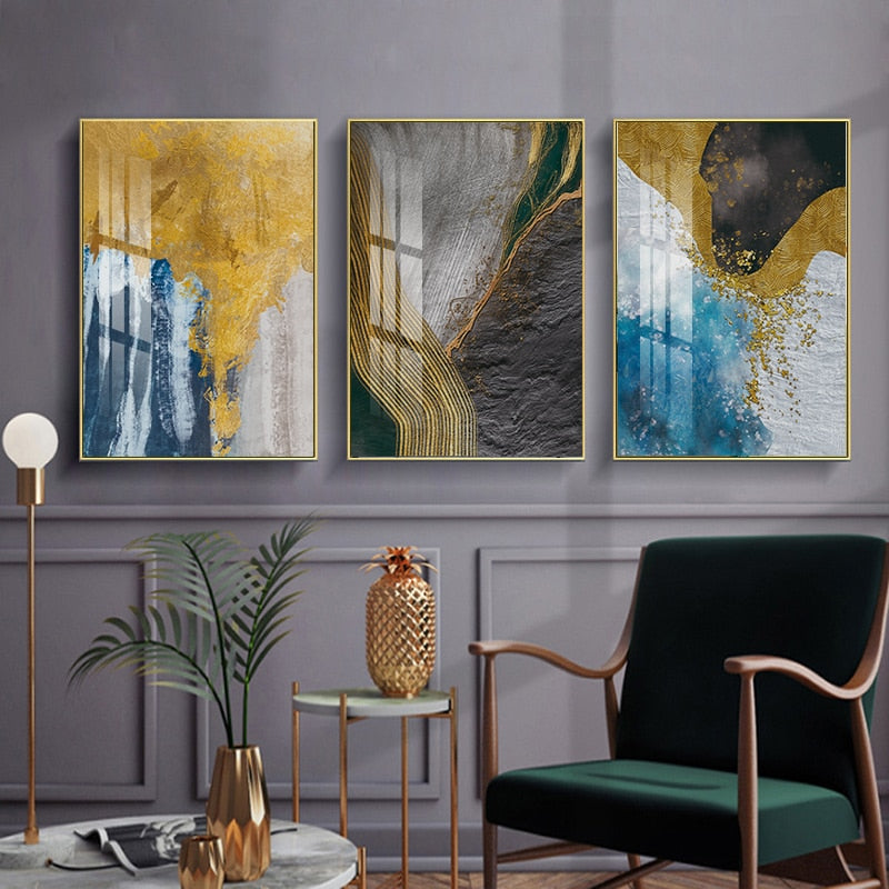 3_in_1 abstract bathroom bedroom black blue darkblue darkgreen dining_room entryway gold golden gray green grey hallway kitchen living_room luxury new_arrivals office rectangle white Wall Art