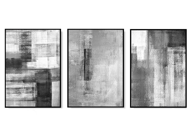 abstract black entryway gray grey hallway living_room minimalist minimalistic rectangle white Wall Art