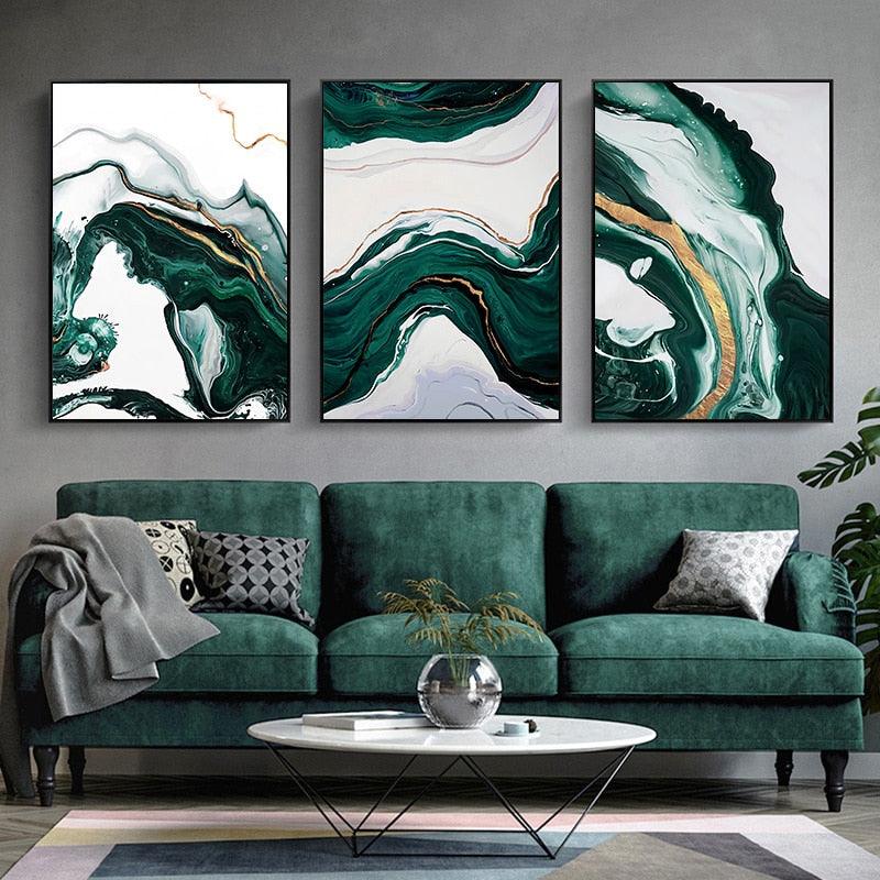 3_in_1 abstract bathroom bedroom contemporary darkgreen dining_room entryway gold golden green grey kitchen lightgreen living_room luxury marble new_arrivals rectangle white Wall Art