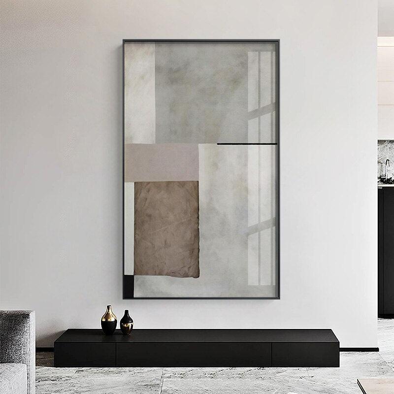 abstract bedroom beige black brown cream dining_room entryway geometric gray grey hallway industrial kitchen living_room minimalist minimalistic modern office rectangle white yellow Wall Art