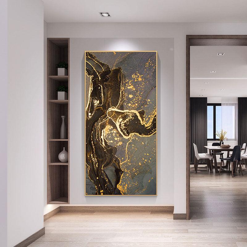 3_in_1 abstract bedroom black brown darkblue darkgreen dining_room entryway gold golden gray grey hallway limestone living_room luxury marble modern office rectangle silver Wall Art
