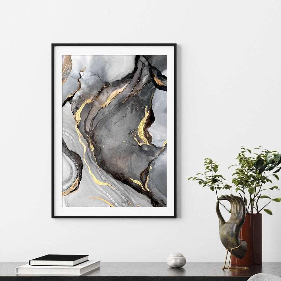3_in_1 abstract bedroom black contemporary cream dining_room entryway gold golden gray grey hallway limestone living_room luxurious luxury marble office rectangle silver white yellow Wall Art