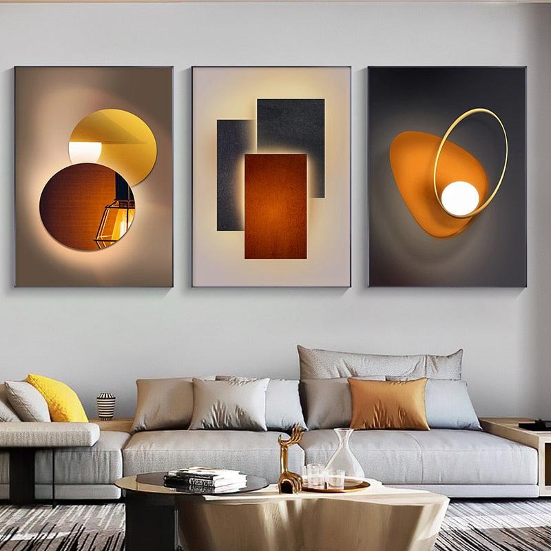 Minimalist Orange Abstract Geometric Wall Art Canvas Print The Home Gallery