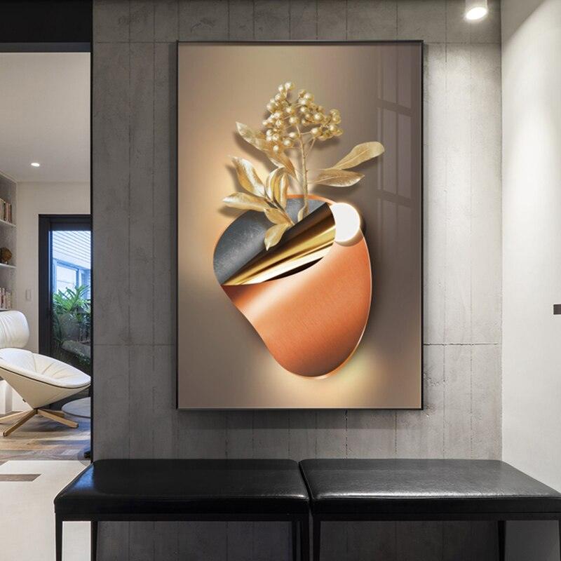 abstract bedroom contemporary dining_room entryway flower flowers gold gold foil golden golden foil gray grey hallway kitchen living_room luxurious luxury modern nature new_arrivals nordic office orange plant plants rectangle rectangles silver tulip Wall Art