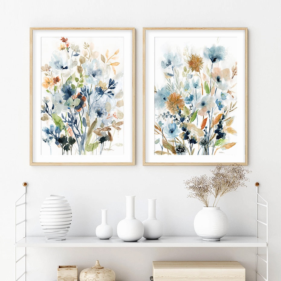 abstract bedroom beige black blue bouquet bouquet of flowers bouquets brown darkblue darkgreen entryway floral flower gray green grey hallway impressionism leaf leaves lightblue lightgreen nature office orange pink rectangle red spring watercolor white yellow Wall Art